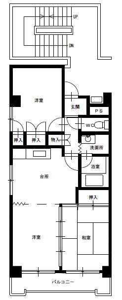 Floor plan. 3DK, Price 7.8 million yen, Occupied area 53.34 sq m