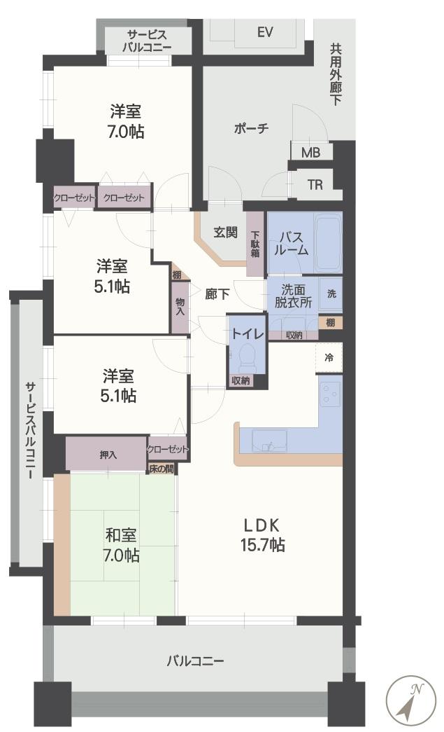 Floor plan. 4LDK, Price 23.8 million yen, Occupied area 86.33 sq m , Balcony area 14.6 sq m