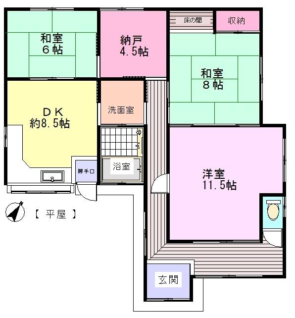 Floor plan. 17.8 million yen, 3DK+S, Land area 626.22 sq m , Building area 91.11 sq m Floor
