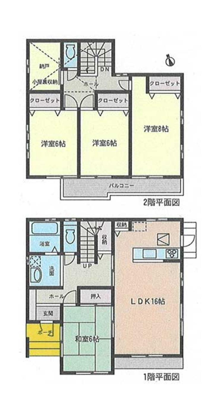 Floor plan. (B Building), Price 35,700,000 yen, 4LDK+S, Land area 149.72 sq m , Building area 118.39 sq m