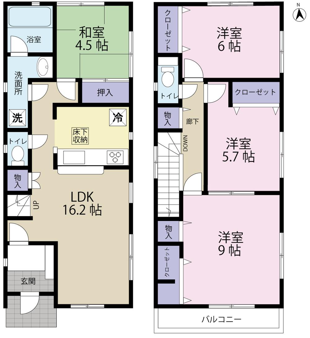 Floor plan. 25,800,000 yen, 4LDK, Land area 102.83 sq m , Building area 95.58 sq m 1 Building floor plan