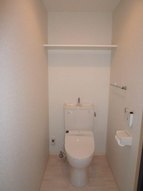 Toilet. With a convenient shelf