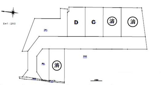 Compartment figure. Land price 10,590,000 yen, Land area 175.85 sq m C compartment 5 subdivisions