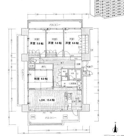 Floor plan. 4LDK, Price 19.9 million yen, Occupied area 96.79 sq m , Balcony area 37.46 sq m Mato drawings