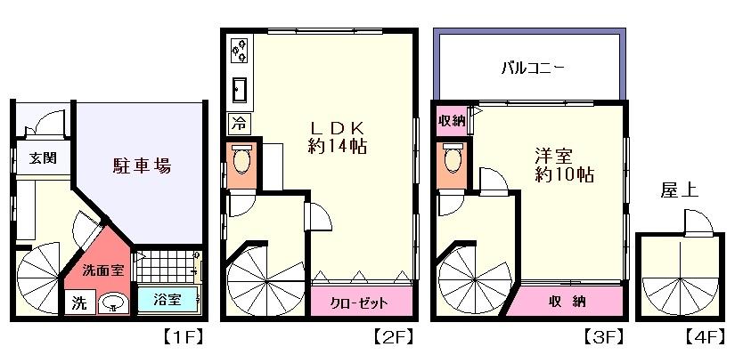 Floor plan. 15.5 million yen, 1LDK, Land area 43.5 sq m , Building area 84.84 sq m 1F built-in garage