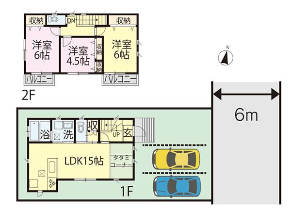 Floor plan. 26,800,000 yen, 3LDK+S, Land area 105.95 sq m , Building area 79.35 sq m Floor