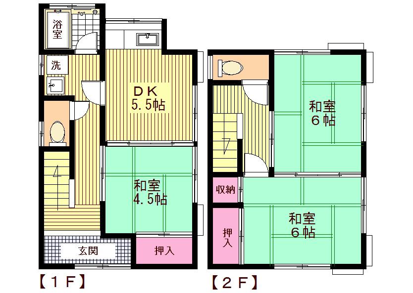 Floor plan. 9.6 million yen, 3DK, Land area 49.52 sq m , Building area 62.9 sq m Floor