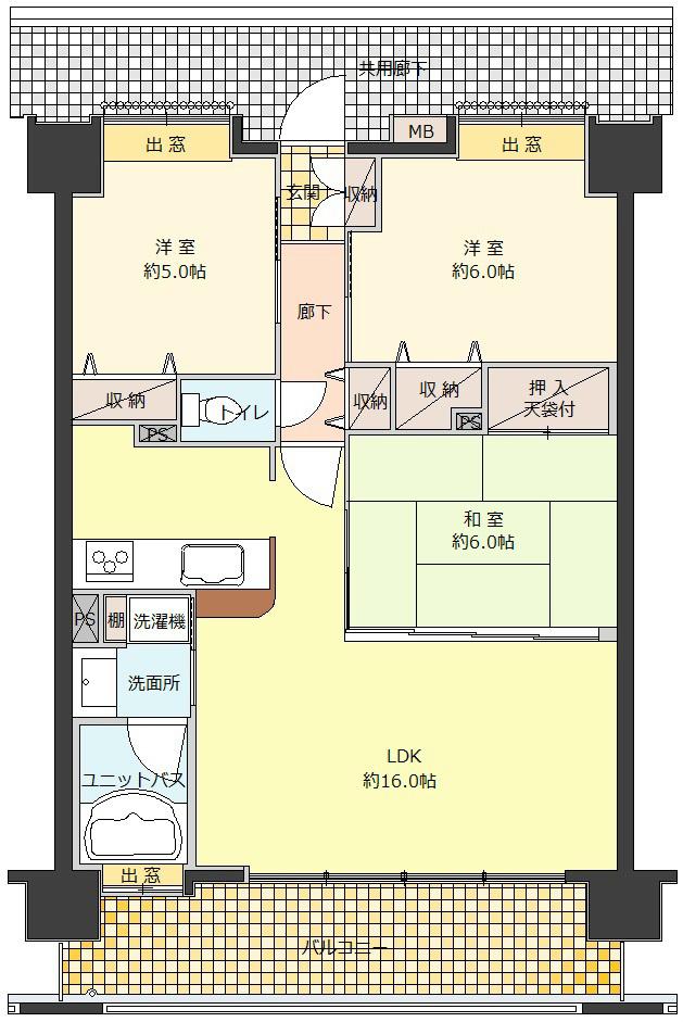 Floor plan. 3LDK, Price 16,900,000 yen, Occupied area 69.35 sq m