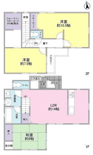 Floor plan. 26,800,000 yen, 4LDK, Land area 121.02 sq m , Building area 94.39 sq m