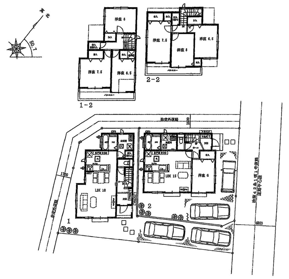 Floor plan. (1 Building), Price 19,800,000 yen, 3LDK, Land area 120.92 sq m , Building area 91.91 sq m