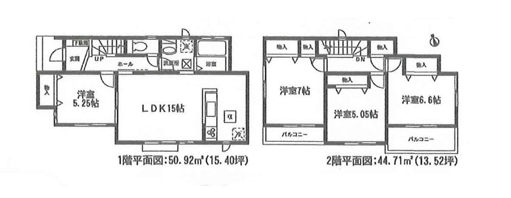 Floor plan. (Building 2), Price 22,800,000 yen, 4LDK, Land area 121 sq m , Building area 95.63 sq m
