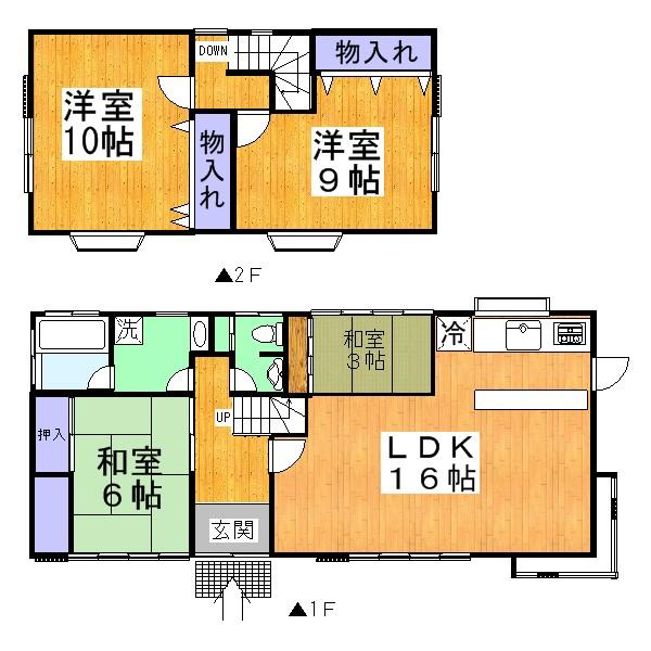 Floor plan. 10,350,000 yen, 3LDK, Land area 198.43 sq m , Building area 110.96 sq m