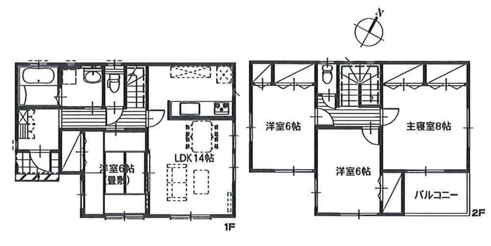 Floor plan. (1 Building), Price 28,400,000 yen, 4LDK, Land area 162.2 sq m , Building area 99.36 sq m