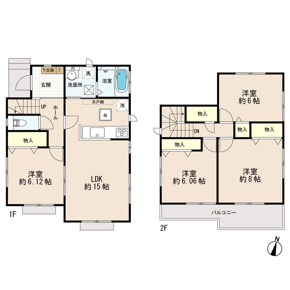 Floor plan. (Building 2), Price 20.8 million yen, 4LDK, Land area 148.83 sq m , Building area 97.49 sq m