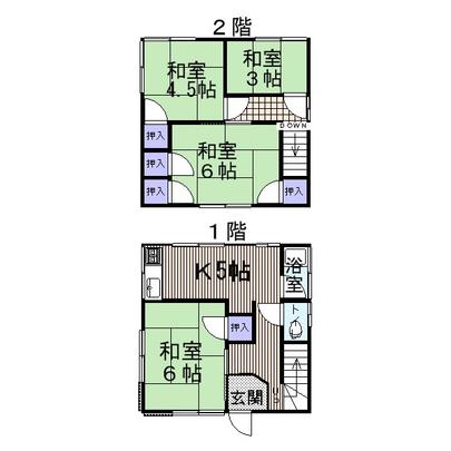 Floor plan. 6.8 million yen, 4K, Land area 52.89 sq m , Building area 61.82 sq m