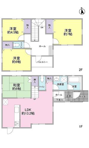 Floor plan. 25,800,000 yen, 4LDK, Land area 116.84 sq m , Building area 96.57 sq m