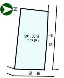 Compartment figure. Land price 16,950,000 yen, Land area 591 sq m