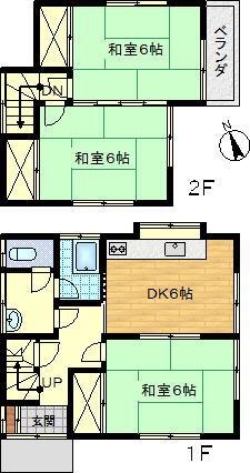 Floor plan. 2 million yen, 3DK, Land area 99.39 sq m , Building area 60.45 sq m