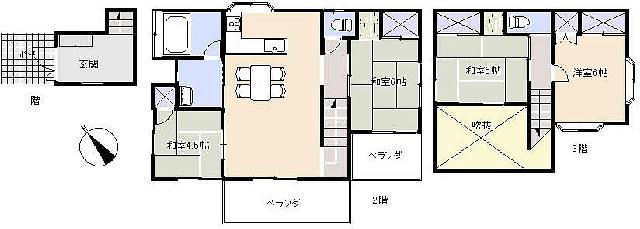 Floor plan. 12 million yen, 4LDK, Land area 240 sq m , Building area 93.54 sq m