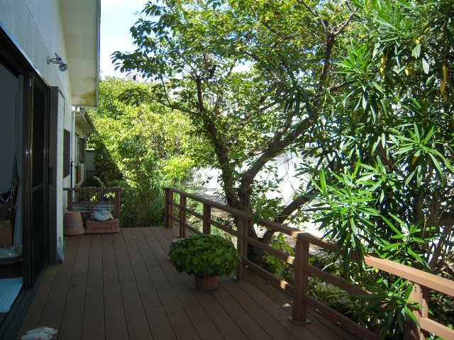 Balcony. Wood deck