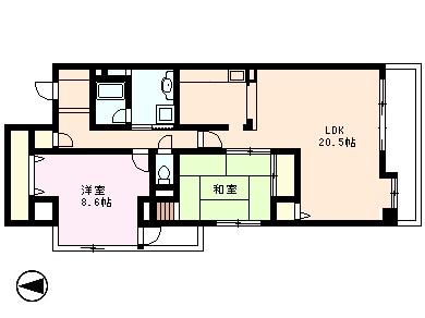 Floor plan. 2LDK, Price 36,800,000 yen, Occupied area 74.79 sq m , Balcony area 11.46 sq m