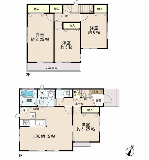 Floor plan. 30,800,000 yen, 4LDK, Land area 105 sq m , Building area 95.22 sq m