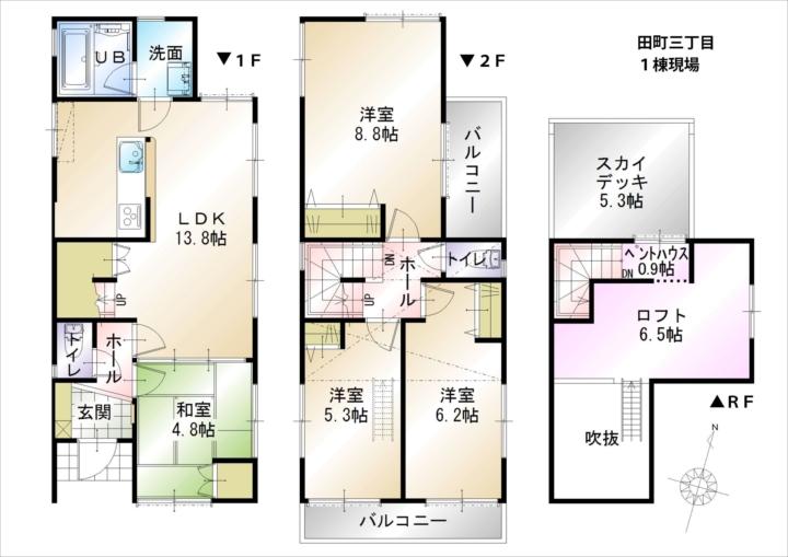 Floor plan. 28.8 million yen, 4LDK, Land area 102.27 sq m , Building area 91.28 sq m floor plan