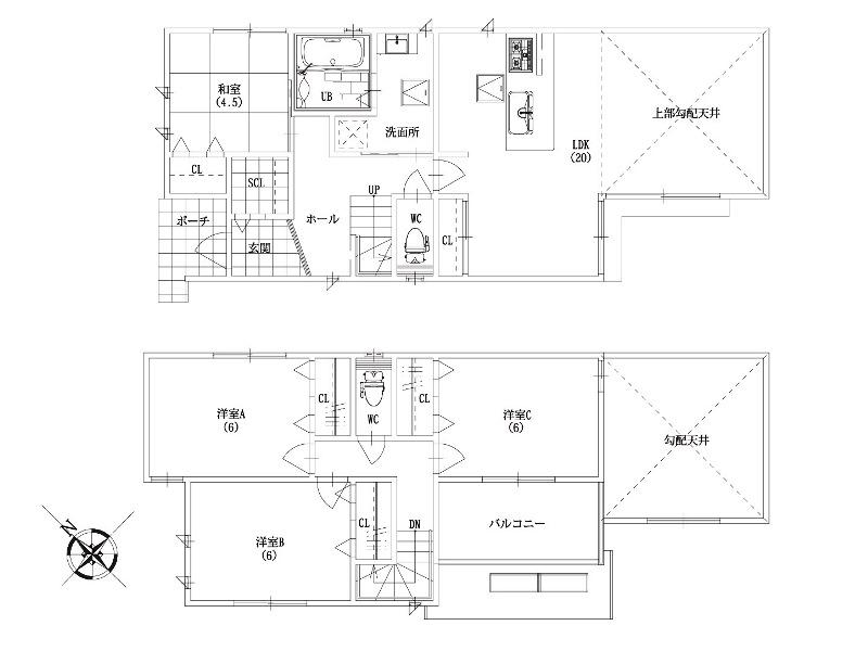Floor plan. (02), Price 39,600,000 yen, 4LDK, Land area 128.37 sq m , Building area 105.18 sq m
