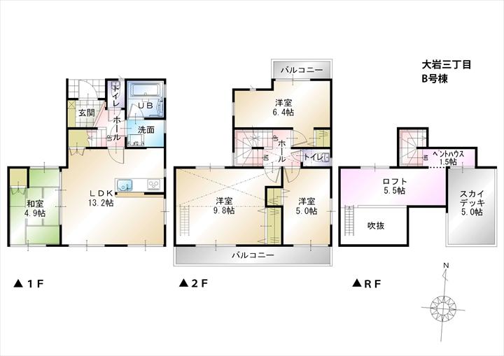 Floor plan. (B Building), Price 29,800,000 yen, 4LDK, Land area 118.9 sq m , Building area 92.32 sq m