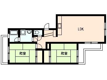 Floor plan. 2LDK, Price 8.9 million yen, Occupied area 55.39 sq m , Balcony area 8.55 sq m