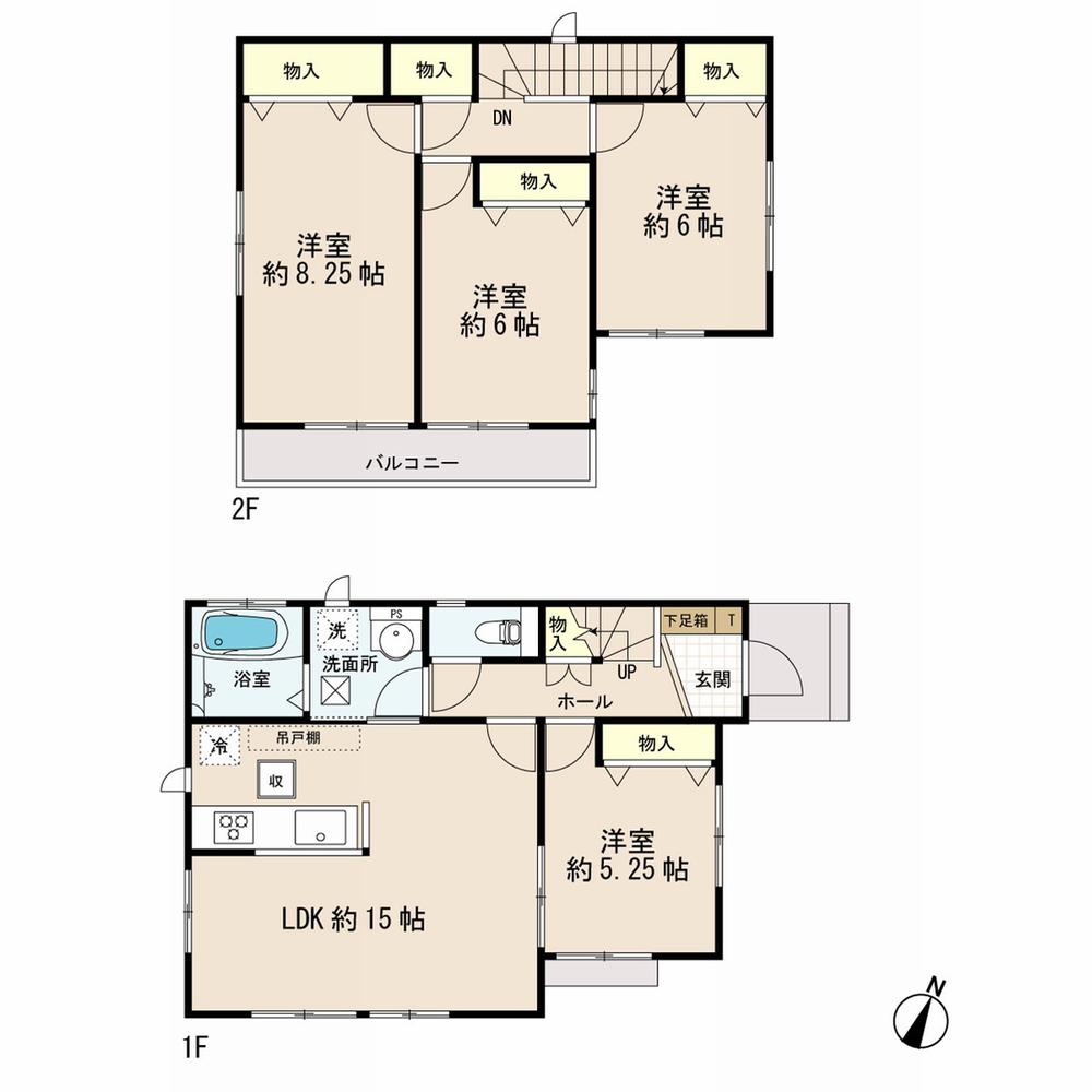 Floor plan. (C), Price 30,800,000 yen, 4LDK, Land area 105 sq m , Building area 95.22 sq m