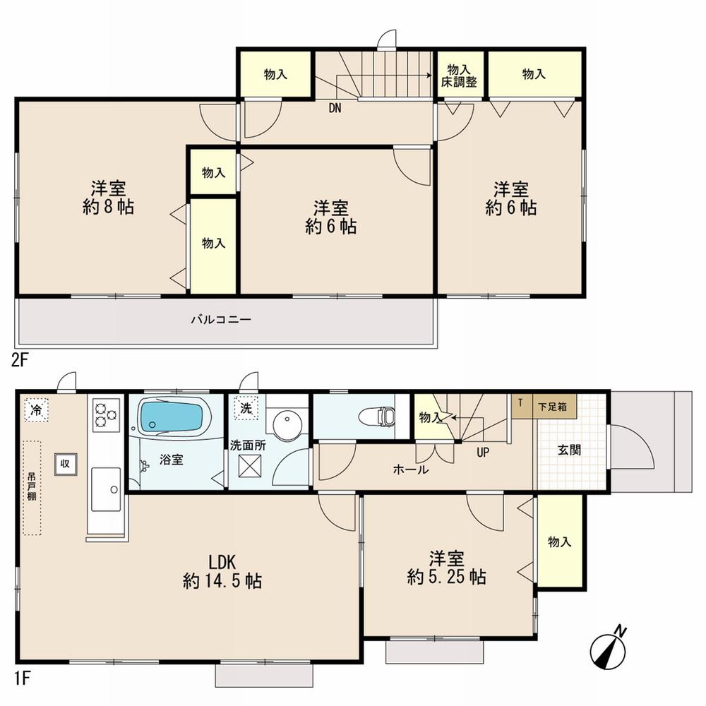 Floor plan. (H), Price 25,800,000 yen, 4LDK, Land area 110.02 sq m , Building area 94.39 sq m