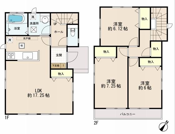 Floor plan. 27,200,000 yen, 3LDK, Land area 103.64 sq m , Building area 89.64 sq m