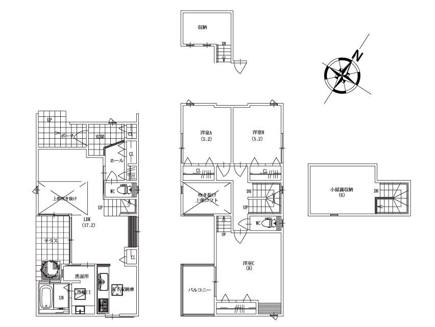 Floor plan. 35,800,000 yen, 3LDK + S (storeroom), Land area 105.45 sq m , Building area 99.77 sq m plan