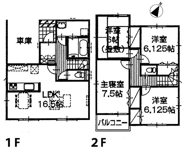 Floor plan. (Building 2), Price 21.9 million yen, 4LDK, Land area 104 sq m , Building area 99.56 sq m