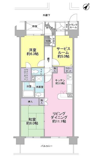 Floor plan. 2LDK+S, Price 18 million yen, Occupied area 70.78 sq m , Balcony area 11.91 sq m