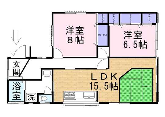 Floor plan. 22 million yen, 2LDK, Land area 147.11 sq m , Building area 74.62 sq m