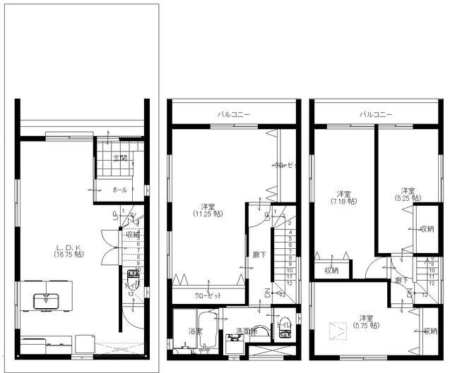 Floor plan. 27.5 million yen, 5LDK, Land area 72.61 sq m , Building area 108.88 sq m