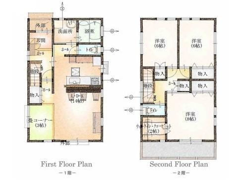 Floor plan. 29.5 million yen, 3LDK + S (storeroom), Land area 103.68 sq m , Building area 97.7 sq m