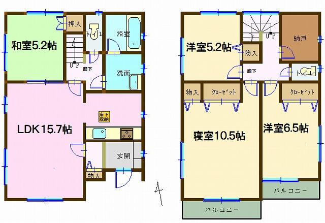 Floor plan. (Building 2), Price 24,800,000 yen, 4LDK+S, Land area 162.33 sq m , Building area 102.06 sq m