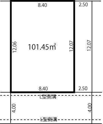 Compartment figure. Land price 11,960,000 yen, Land area 101.45 sq m