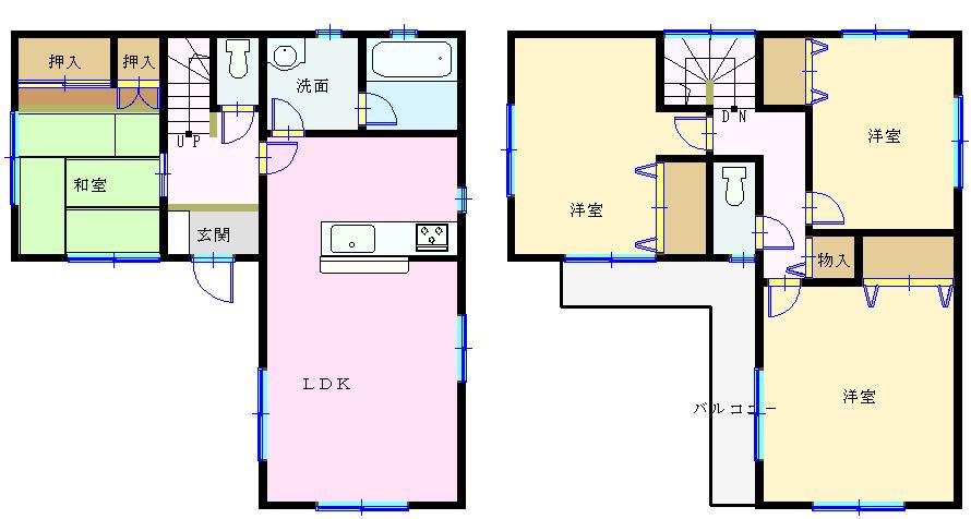 Floor plan. (1 Building), Price 21,800,000 yen, 3LDK+S, Land area 110.09 sq m , Building area 97.6 sq m