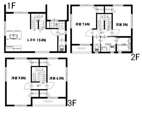 Floor plan. 28.8 million yen, 4LDK, Land area 66.12 sq m , Building area 102.68 sq m