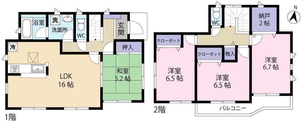Floor plan. (3 Building), Price 21,800,000 yen, 4LDK, Land area 147.93 sq m , Building area 98.81 sq m