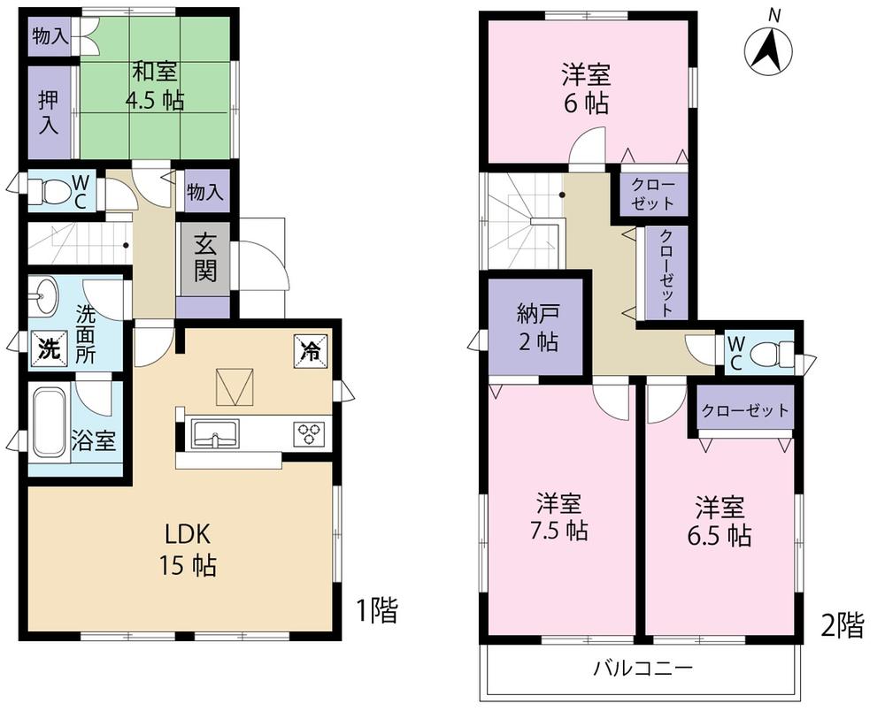 Floor plan. (4 Building), Price 20.8 million yen, 4LDK, Land area 174.24 sq m , Building area 96.79 sq m