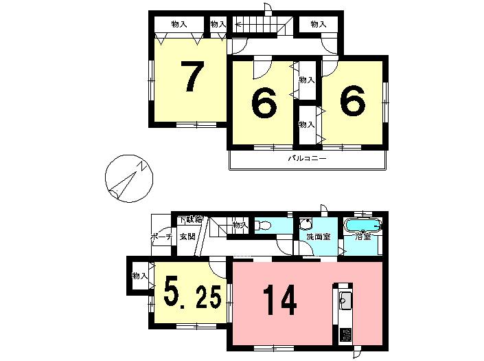 Floor plan. 22,800,000 yen, 4LDK, Land area 115.22 sq m , Building area 94.8 sq m