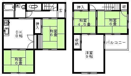 Floor plan. 9.9 million yen, 5LDK, Land area 116.03 sq m , Building area 82.8 sq m