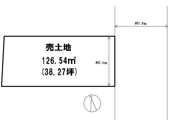 Compartment figure. Land price 16.5 million yen, Land area 126.54 sq m
