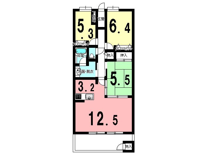 Floor plan. 3LDK, Price 15.8 million yen, Occupied area 72.19 sq m , Balcony area 11.93 sq m