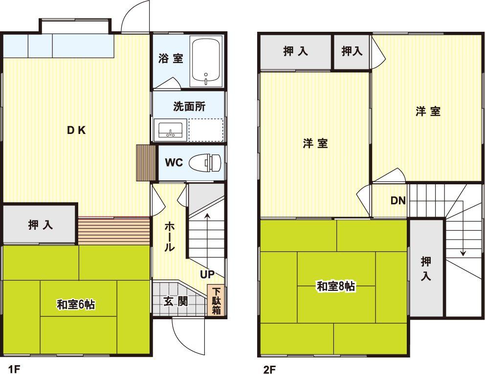 Floor plan. 16.5 million yen, 4DK, Land area 82.74 sq m , Building area 82.62 sq m